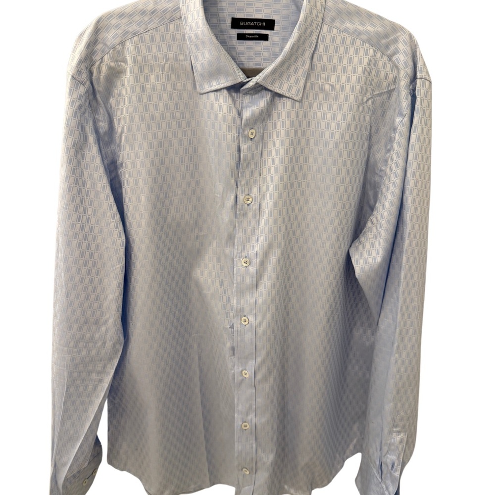 Bugatchi Men's XL Light Blue Shirt Work Formal Button Down Shirt